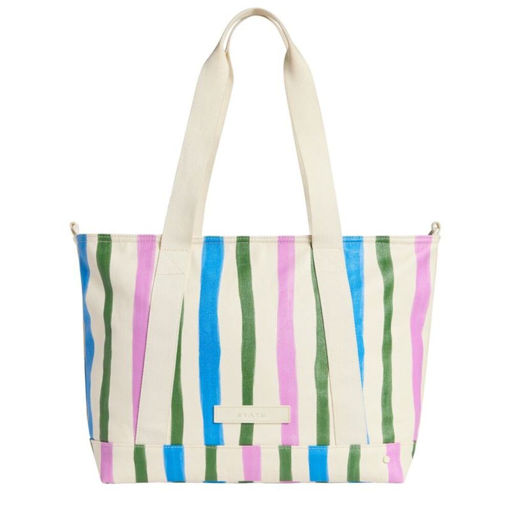 Striped Canvas Tote Bag
